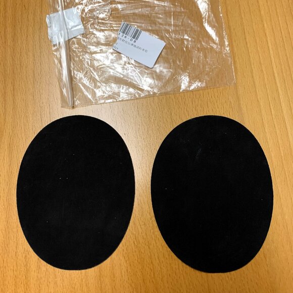New Pair of Black Suede Knee Patches Iron On - Picture 1 of 1